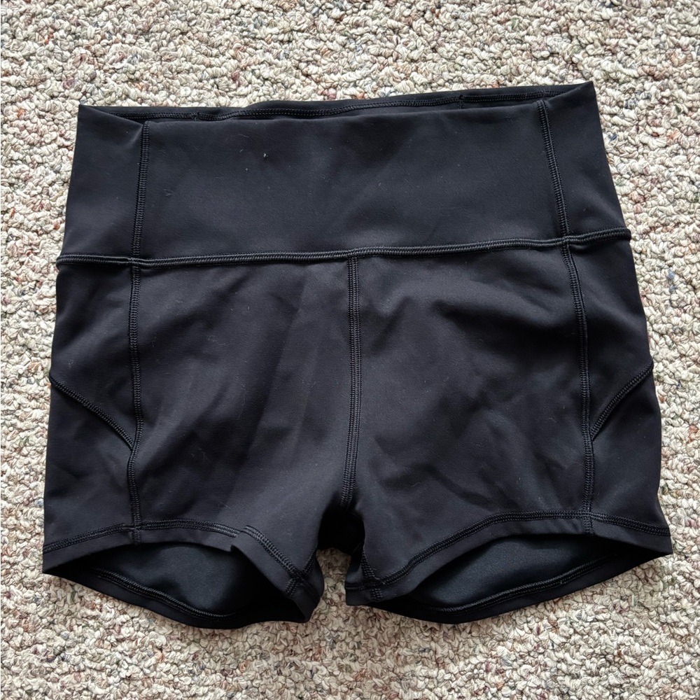 Lululemon black shorts size 6, 2 1/2 inch inseam.